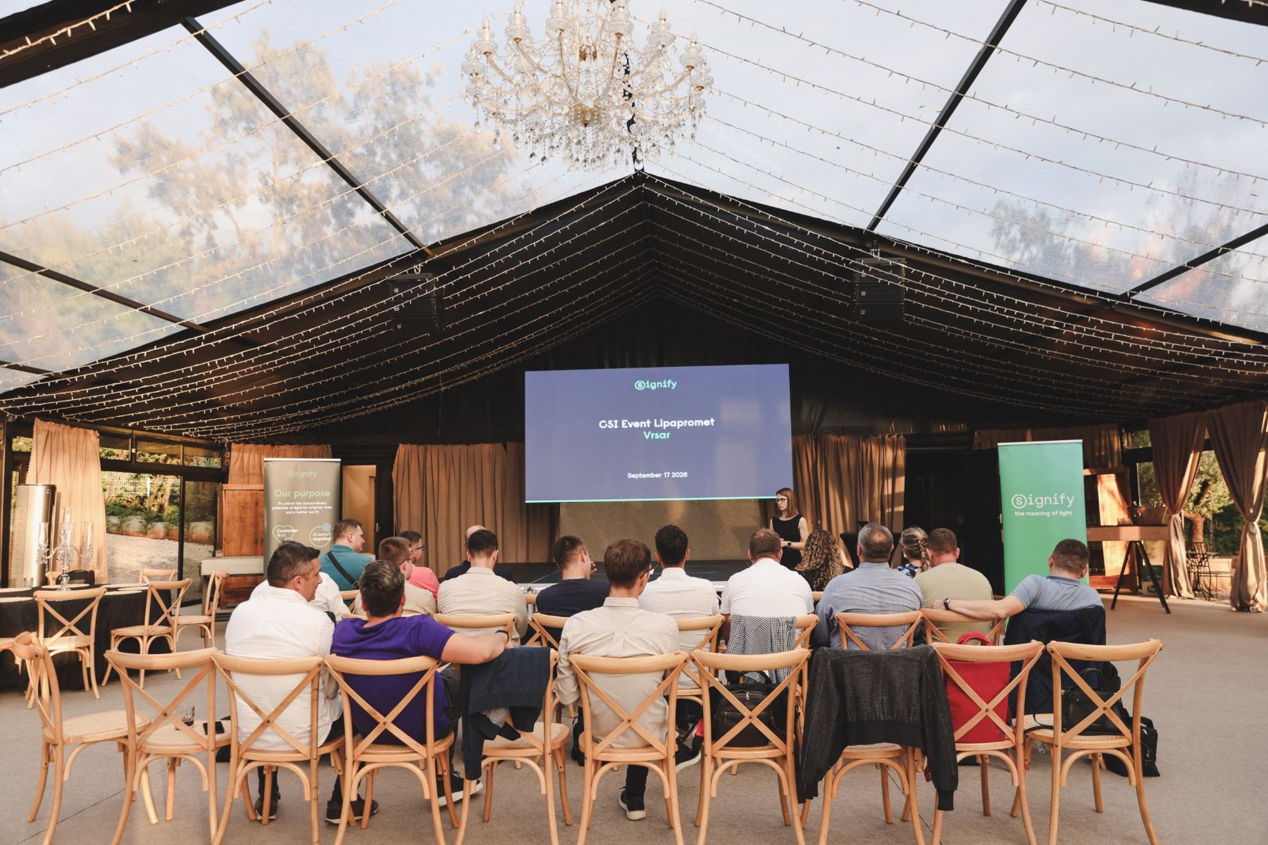 Corporate conference with audience in the D'Orangerie pavilion