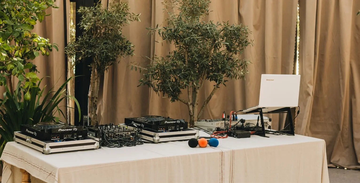 Technical setup for a corporate event at D'Orangerie