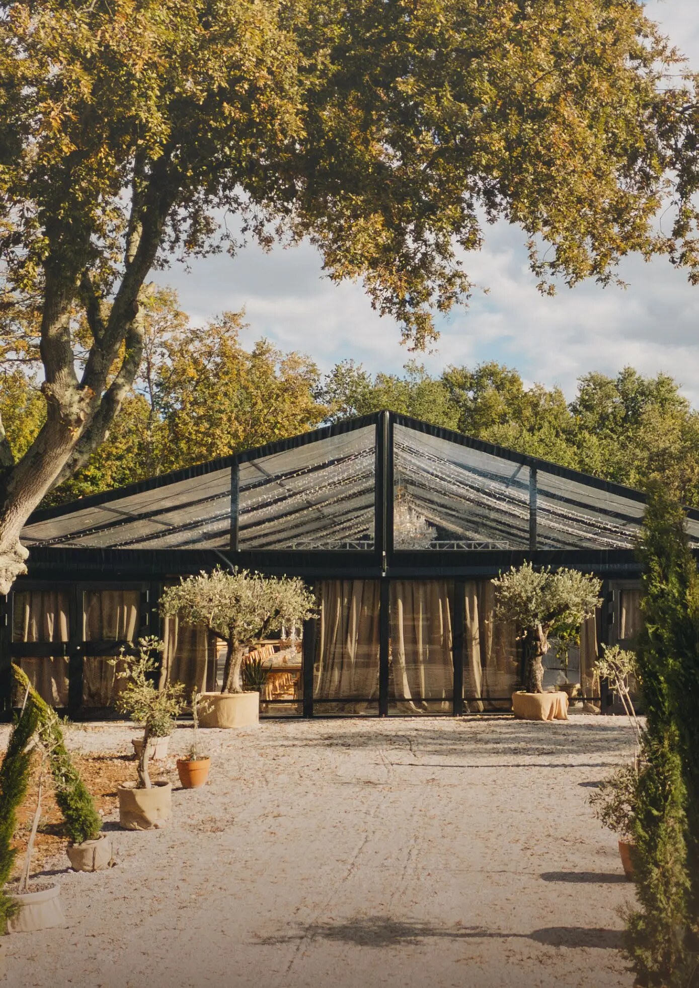 Eksterijer D'Orangerie event prostora među maslinama